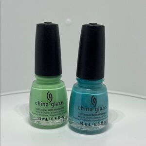 Green and Blue Nail Lacquer Set